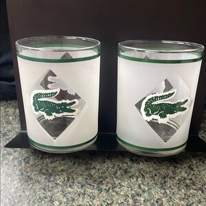 Lacoste Green and White Bar Accessories